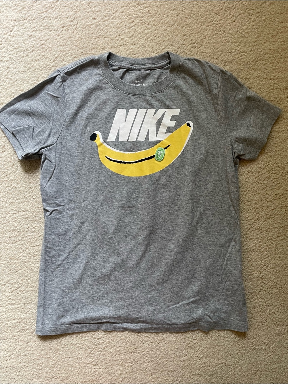 Nike Women’s Gray T-Shirt with Yellow Banana Graphic